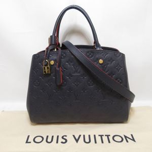 Montaigne MM  Monogram Empreinte Leather Marine Rouge Navy